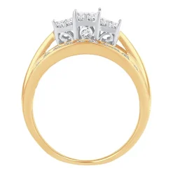 Love Lives Forever 1 CT.T.W. Natural Diamond Side Stone 3-Stone Engagement Ring in 10K or 14K Gold