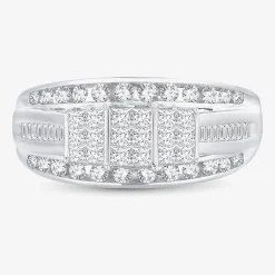 Love Lives Forever 1 CT.T.W. Natural Diamond Side Stone 3-Stone Engagement Ring in 10K or 14K Gold