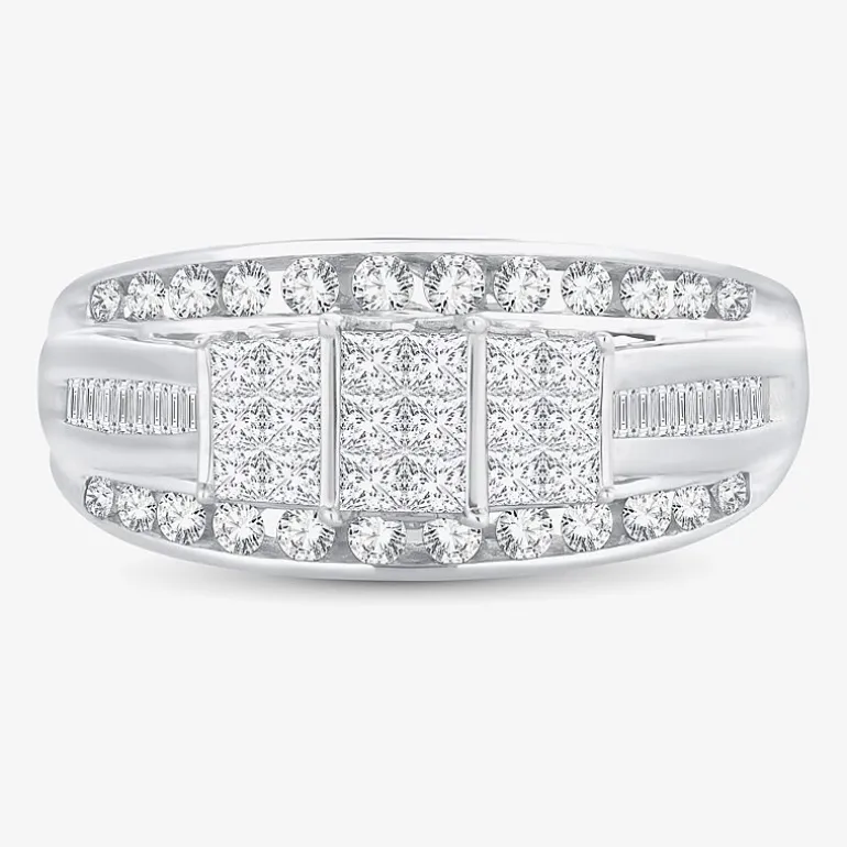 Love Lives Forever 1 CT.T.W. Natural Diamond Side Stone 3-Stone Engagement Ring in 10K or 14K Gold