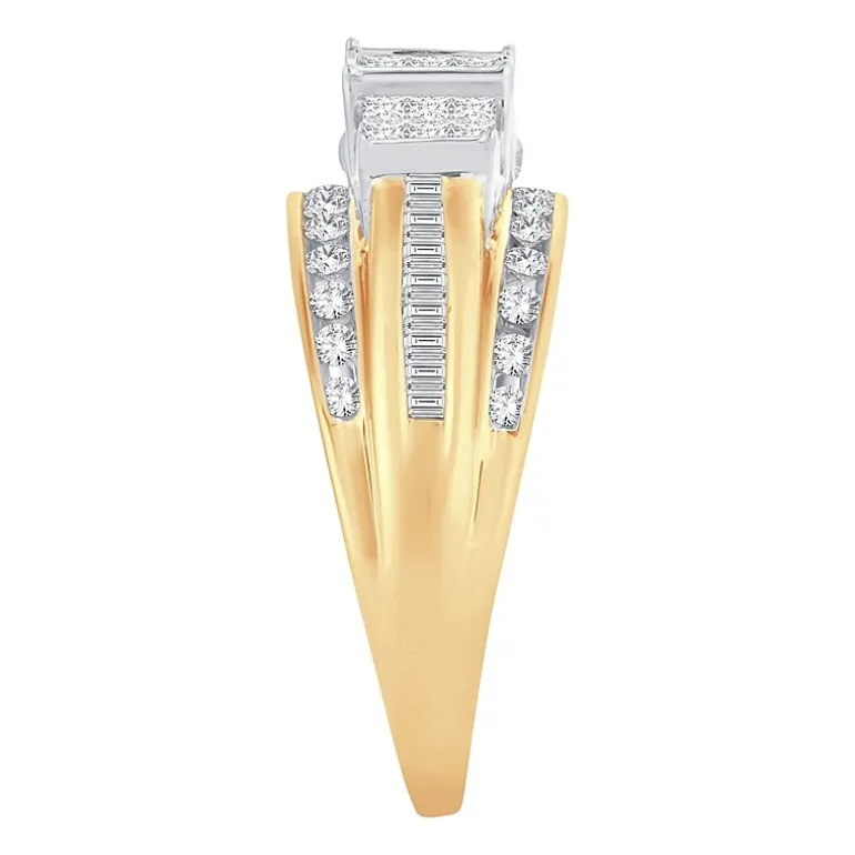Love Lives Forever 1 CT.T.W. Natural Diamond Side Stone 3-Stone Engagement Ring in 10K or 14K Gold
