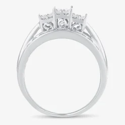 Love Lives Forever 1 CT.T.W. Natural Diamond Side Stone 3-Stone Engagement Ring in 10K or 14K Gold