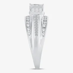 Love Lives Forever 1 CT.T.W. Natural Diamond Side Stone 3-Stone Engagement Ring in 10K or 14K Gold