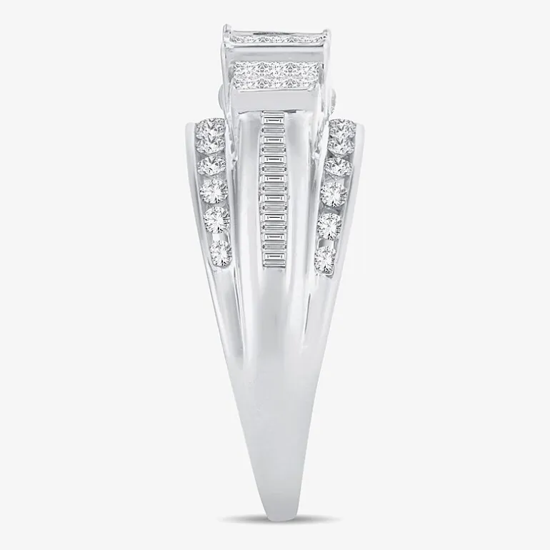 Love Lives Forever 1 CT.T.W. Natural Diamond Side Stone 3-Stone Engagement Ring in 10K or 14K Gold