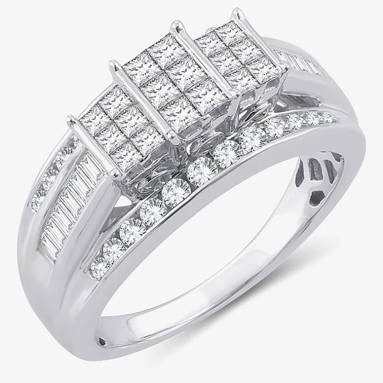 Love Lives Forever 1 CT.T.W. Natural Diamond Side Stone 3-Stone Engagement Ring in 10K or 14K Gold