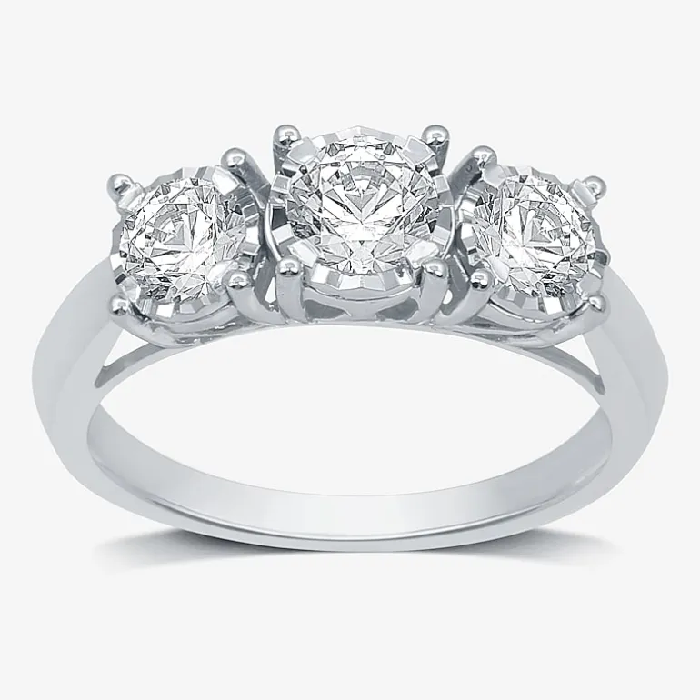 Love Lives Forever 1 CT.T.W. Natural Diamond 3-Stone Engagement Ring in 10K or 14K Gold