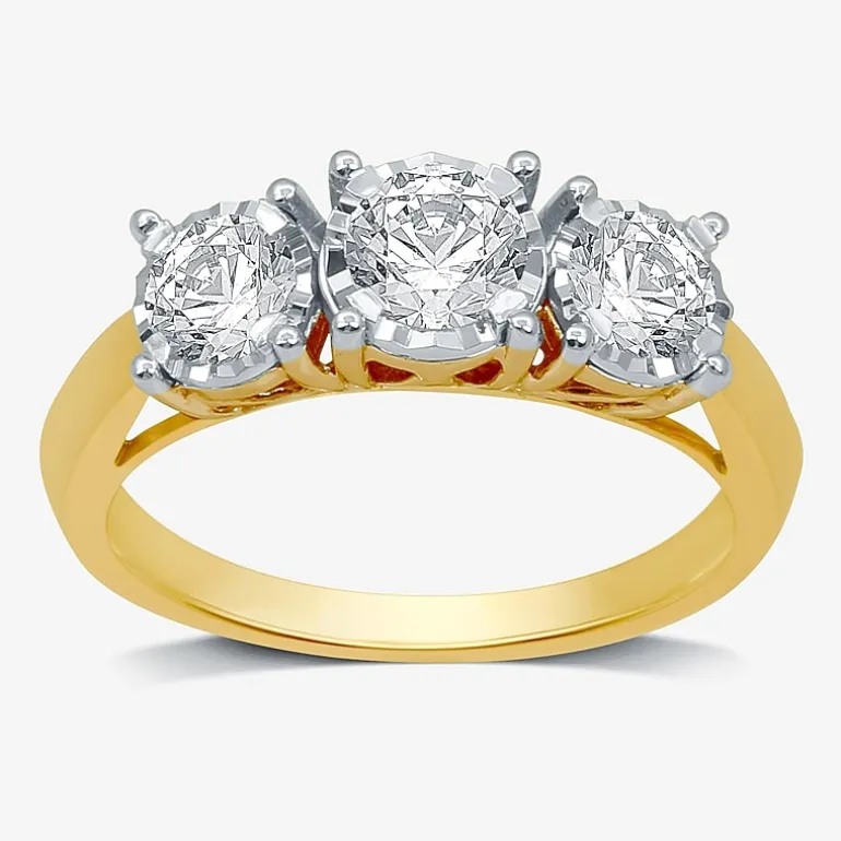 Love Lives Forever 1 CT.T.W. Natural Diamond 3-Stone Engagement Ring in 10K or 14K Gold