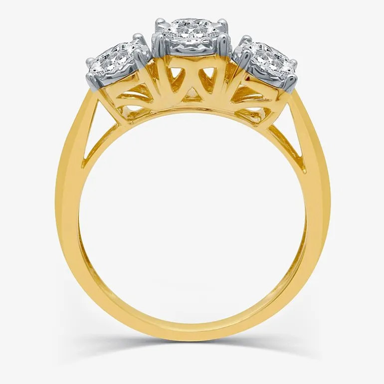 Love Lives Forever 1 CT.T.W. Natural Diamond 3-Stone Engagement Ring in 10K or 14K Gold