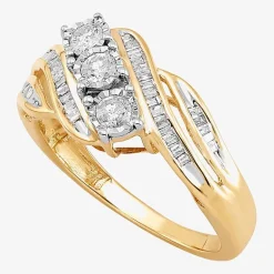 Love Lives Forever 1/2 CT.T.W. Round White Natural Diamond 10K Gold 3-Stone Ring