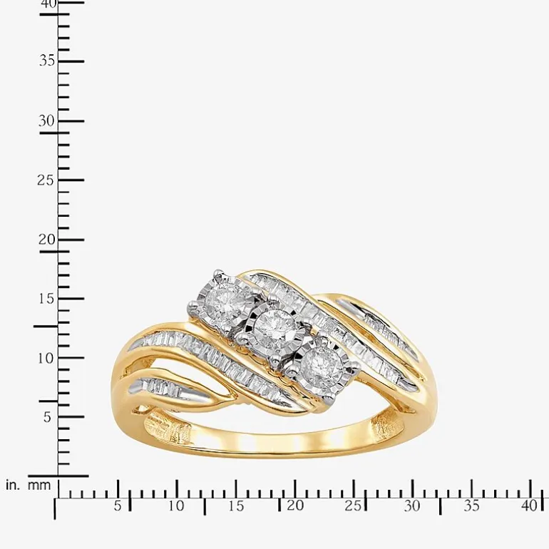 Love Lives Forever 1/2 CT.T.W. Round White Natural Diamond 10K Gold 3-Stone Ring