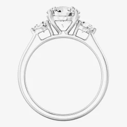 Love Lives Forever (F / Si1-Si2) Womens 2 CT. T.W. Lab Grown White Diamond 10K Gold Round 3-Stone Engagement Ring