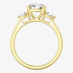 Love Lives Forever (F / Si1-Si2) Womens 2 CT. T.W. Lab Grown White Diamond 10K Gold Round 3-Stone Engagement Ring