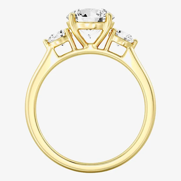 Love Lives Forever (F / Si1-Si2) Womens 2 CT. T.W. Lab Grown White Diamond 10K Gold Round 3-Stone Engagement Ring