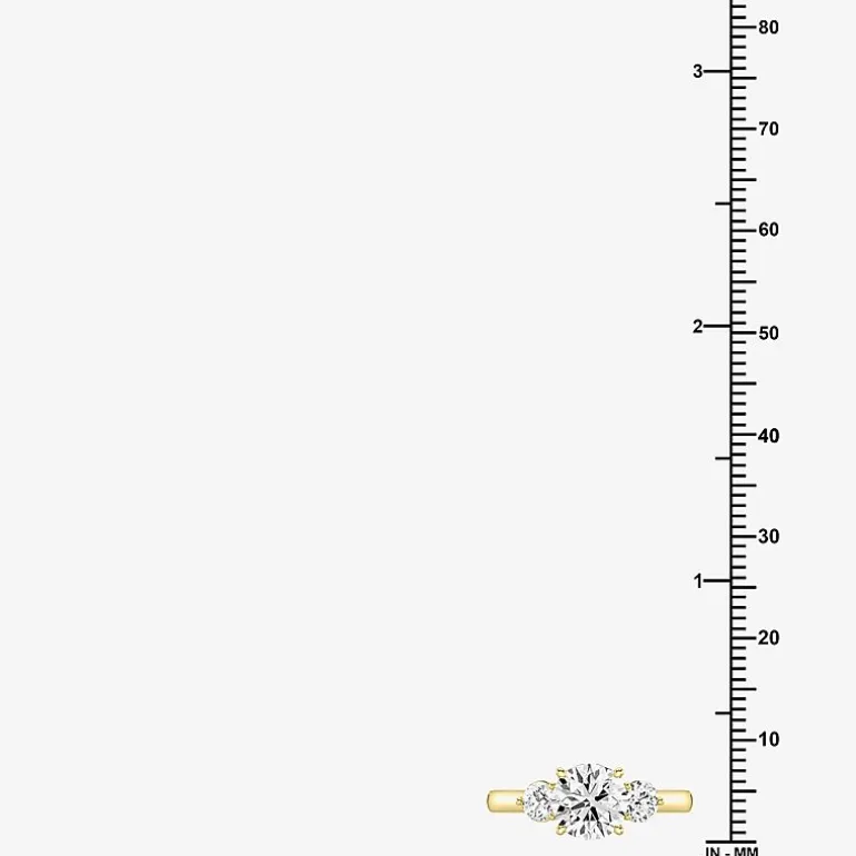 Love Lives Forever (F / Si1-Si2) Womens 2 CT. T.W. Lab Grown White Diamond 10K Gold Round 3-Stone Engagement Ring