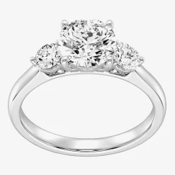 Love Lives Forever (F / Si1-Si2) Womens 2 CT. T.W. Lab Grown White Diamond 10K Gold Round 3-Stone Engagement Ring