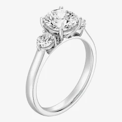Love Lives Forever (F / Si1-Si2) Womens 2 CT. T.W. Lab Grown White Diamond 10K Gold Round 3-Stone Engagement Ring