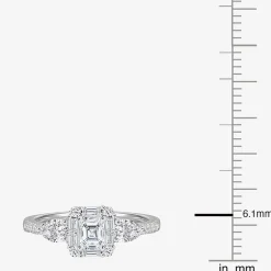 Love Lives Forever (G-H / Vs2-Si1) Womens 3/4 CT. T.W. Lab Grown White Diamond 10K Gold Side Stone 3-Stone Engagement Ring
