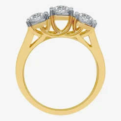 Love Lives Forever (G / Si1-Si2) Womens 1 1/2 CT. T.W. Lab Grown White Diamond 10K Gold Round 3-Stone Engagement Ring