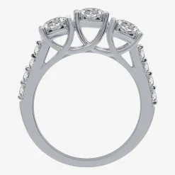 Love Lives Forever (G / Si1-Si2) Womens 1 1/2 CT. T.W. Lab Grown White Diamond 10K Gold Round 3-Stone Engagement Ring