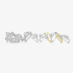 Love Lives Forever (G / Si1-Si2) Womens 2 CT. T.W. Lab Grown White Diamond 10K Gold Round Side Stone 3-Stone Engagement Ring