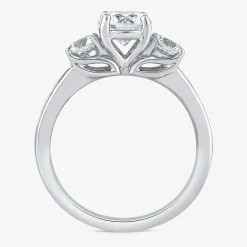 Love Lives Forever (G / Si1-Si2) Womens 2 CT. T.W. Lab Grown White Diamond 10K Gold Round Side Stone 3-Stone Engagement Ring