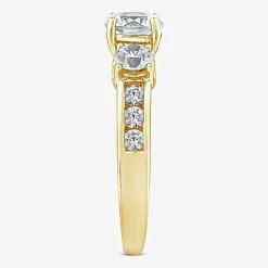 Love Lives Forever (G / Si1-Si2) Womens 2 CT. T.W. Lab Grown White Diamond 10K Gold Round Side Stone 3-Stone Engagement Ring