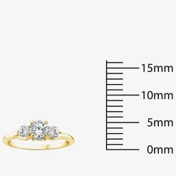 Love Lives Forever (G / Si1-Si2) Womens 1 CT. T.W. Lab Grown White Diamond 10K Gold Round 3-Stone Engagement Ring