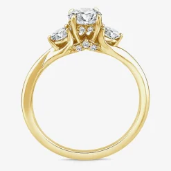 Love Lives Forever (G / Si1-Si2) Womens 1 CT. T.W. Lab Grown White Diamond 10K Gold Round 3-Stone Engagement Ring