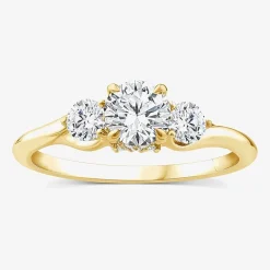 Love Lives Forever (G / Si1-Si2) Womens 1 CT. T.W. Lab Grown White Diamond 10K Gold Round 3-Stone Engagement Ring