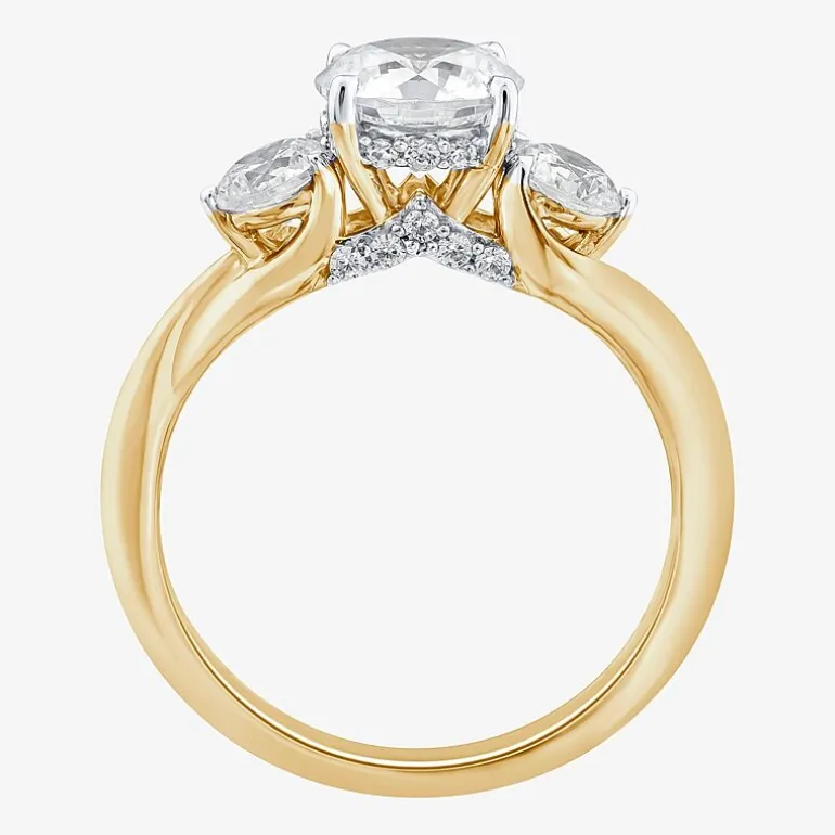 Love Lives Forever (G / Si1-Si2) Womens 2 CT. T.W. Lab Grown White Diamond 10K Gold Round 3-Stone Engagement Ring