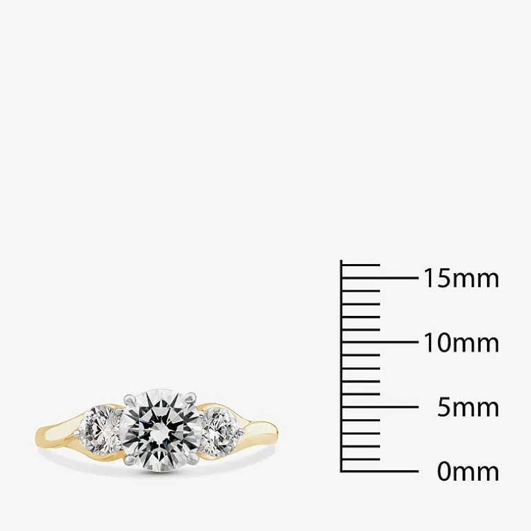 Love Lives Forever (G / Si1-Si2) Womens 2 CT. T.W. Lab Grown White Diamond 10K Gold Round 3-Stone Engagement Ring