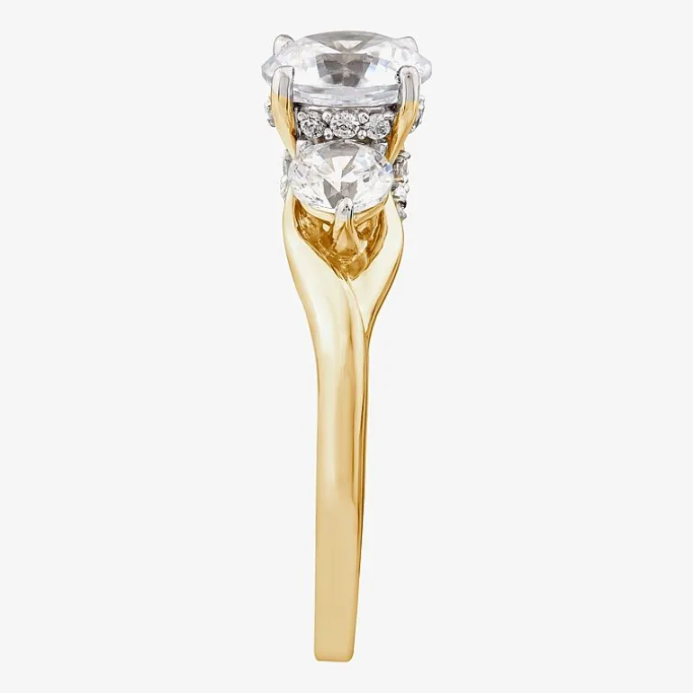 Love Lives Forever (G / Si1-Si2) Womens 2 CT. T.W. Lab Grown White Diamond 10K Gold Round 3-Stone Engagement Ring
