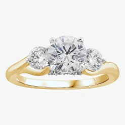Love Lives Forever (G / Si1-Si2) Womens 2 CT. T.W. Lab Grown White Diamond 10K Gold Round 3-Stone Engagement Ring