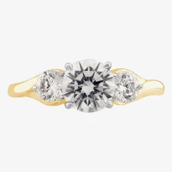 Love Lives Forever (G / Si1-Si2) Womens 2 CT. T.W. Lab Grown White Diamond 10K Gold Round 3-Stone Engagement Ring