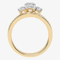 Love Lives Forever (G / Vs2-Si1) Womens 1 CT. T.W. Lab Grown White Diamond 10K Gold Side Stone 3-Stone Bridal Set