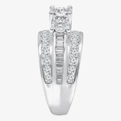 Love Lives Forever (I / I1) Womens 2 CT. T.W. Lab Grown White Diamond 10K Gold Round 3-Stone Engagement Ring