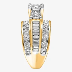Love Lives Forever (I / I1) Womens 4 CT. T.W. Lab Grown White Diamond 10K Gold Round Side Stone 3-Stone Engagement Ring