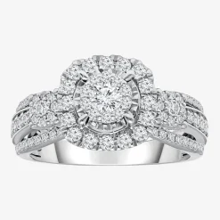 Love Lives Forever (I / I1) Womens 1 CT. T.W. Lab Grown White Diamond 10K Gold Bridal Set