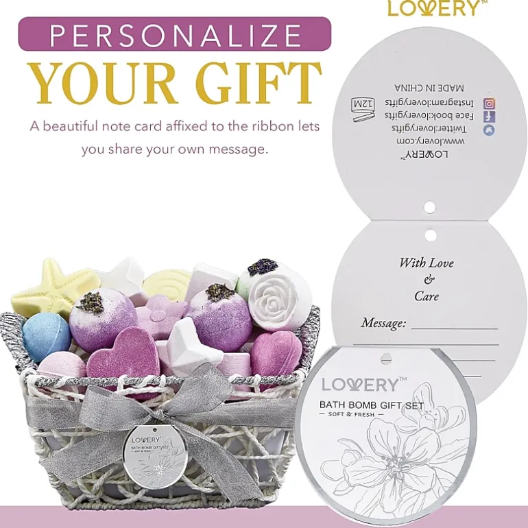 LOVERY™ Variety Bath Bombs Basket - 17pc Home Bath Gift Set