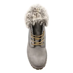 Lugz Womens Convoy Fur Block Heel Lace Up Boots