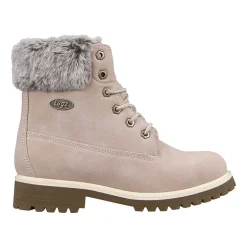 Lugz Womens Convoy Fur Block Heel Lace Up Boots