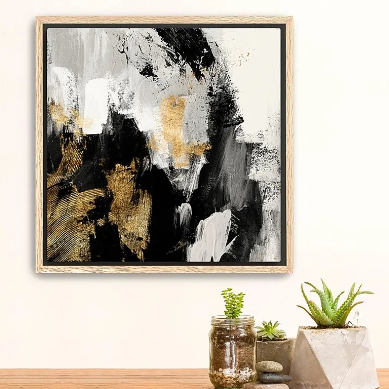 Lumaprints Neutral Gold Collage Framed Canvas Art