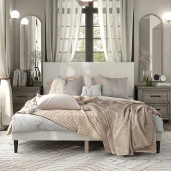 Lumi Boucle Fabric Queen Bed