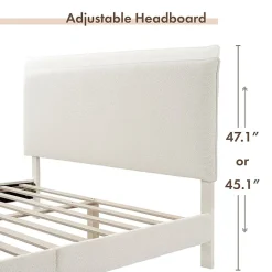 Lumi Boucle Fabric Queen Bed