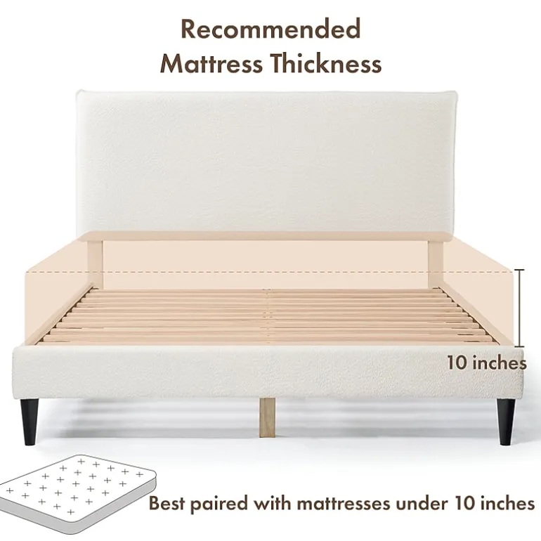 Lumi Boucle Fabric Queen Bed