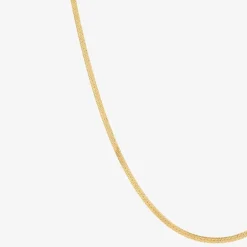 Made in Italy 14K Gold 16 - 18 Inch Solid Herringbone Chain Necklace