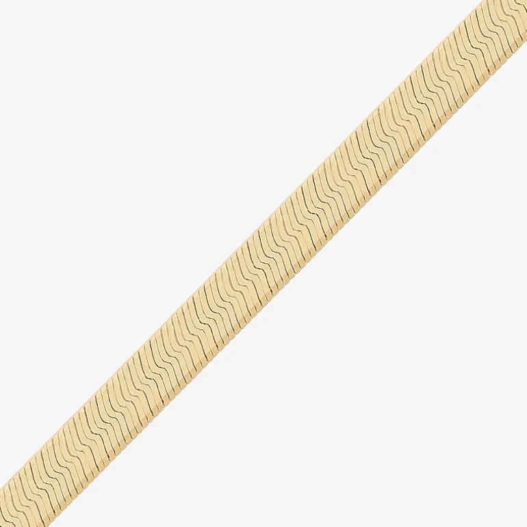 Made in Italy 14K Gold 16 - 18 Inch Solid Herringbone Chain Necklace