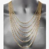 Made in Italy Mens 10K Gold 24 Inch Figaro Chain Necklace