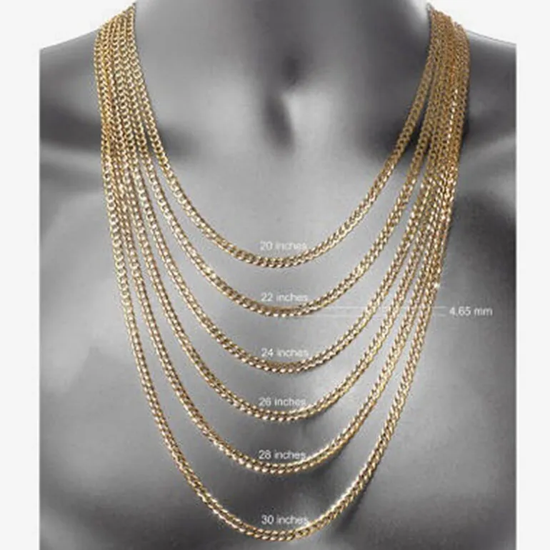 Made in Italy Mens 10K Gold 24 Inch Figaro Chain Necklace
