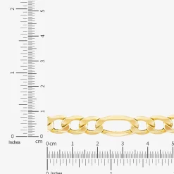 Made in Italy Mens 10K Gold 24 Inch Figaro Chain Necklace