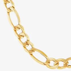 Made in Italy Mens 10K Gold 24 Inch Figaro Chain Necklace